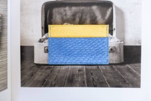 Minimalist Card Holder in Blue Salmon and Yellow Trout