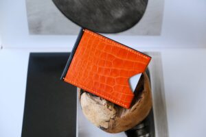 Card Holder Made from Orange Alligator