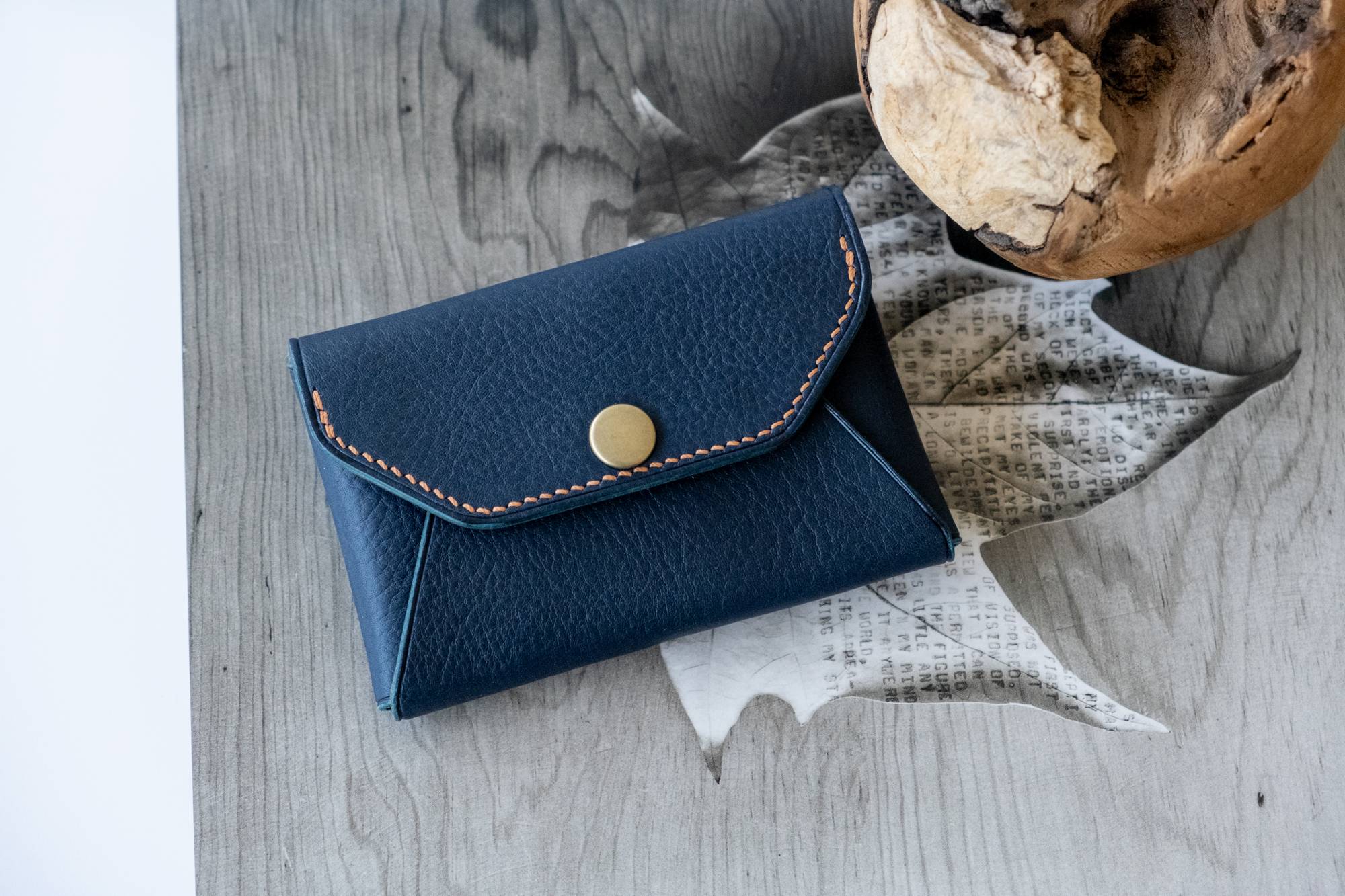 Cresslin Envelope Cash and Card Wallet in Saphire and Brown
